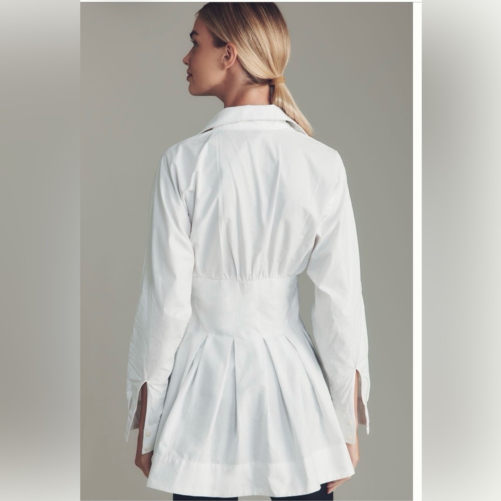Maeve Long Sleeve Cinched Button Down - Picture 3 of 8